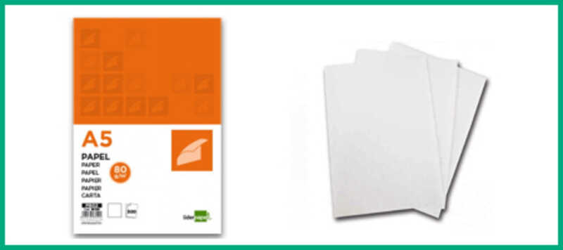 papel a5 blanco